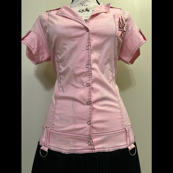 Vintage SERIOUS Brand Pink Reform School Dress sz L - Picture 7 of 12